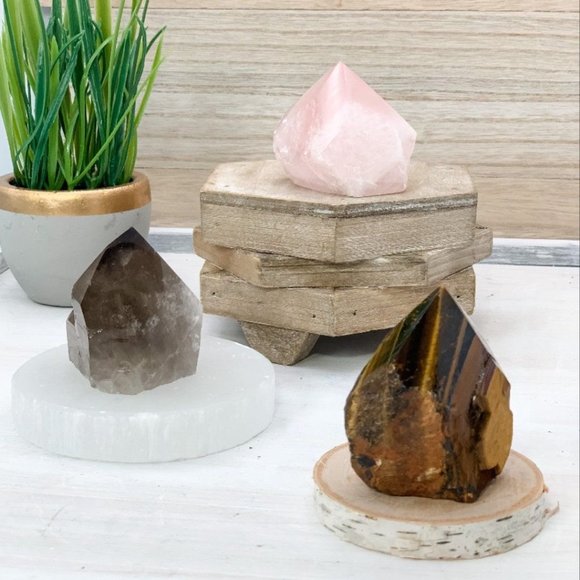 Tiger's Eye Crystal Rough Polished Point Energy Generator - LARGE (1 Per Order) - Picture 8 of 9